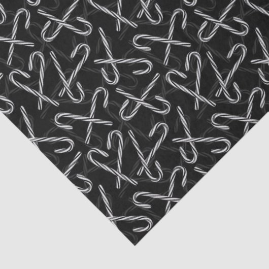 Gothmas Black and White Candy Cane Pattern Seidenpapier (Detail)