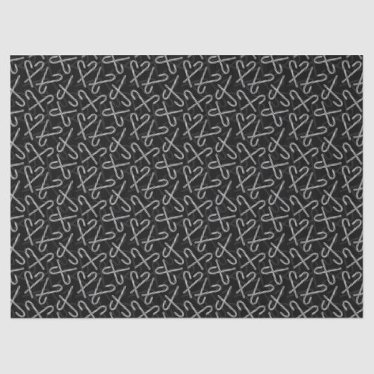 Gothmas Black and White Candy Cane Pattern Seidenpapier (Vorderseite)