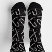 Gothmas Black and White Candy Cane Pattern Socken (Oben)