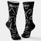Gothmas Black and White Candy Cane Pattern Socken (Gewinkelt)