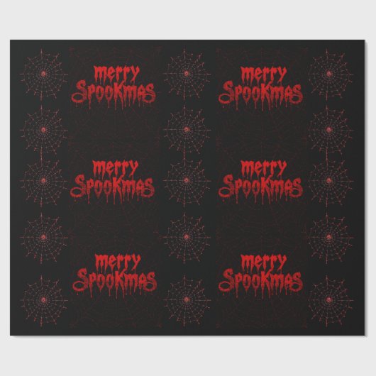 Gothmas Bold Red Script on Black Goth Christmas Geschenkpapier (Flach)