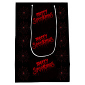 Gothmas Bold Red Script on Black Goth Christmas Mittlere Geschenktüte (Rückseite)