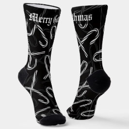 Gothmas Schwarz-Weiß-Zuckerstangen-Muster Socken