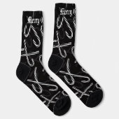 Gothmas Schwarz-Weiß-Zuckerstangen-Muster Socken (Rechts)