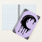 Gothname Lila Black Dripping Moon Silhouette Notizblock (Innen)