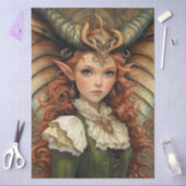 Gothological Mythological Nymph Fantasy Dragon Gir Seidenpapier (Basteln)