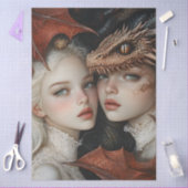 Gothological Mythological Nymph Fantasy Dragon Seidenpapier (Basteln)