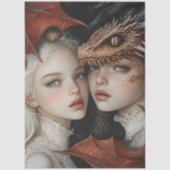 Gothological Mythological Nymph Fantasy Dragon Seidenpapier (Vorderseite)