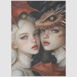 Gothological Mythological Nymph Fantasy Dragon Seidenpapier