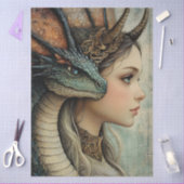 Gothological Mythological Nymph Fantasy Dragon Seidenpapier (Basteln)