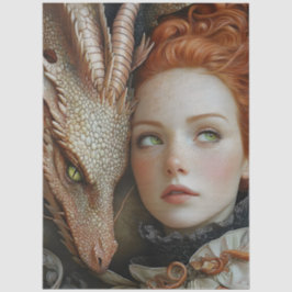 Gothological Mythological Nymph Fantasy Dragon Seidenpapier