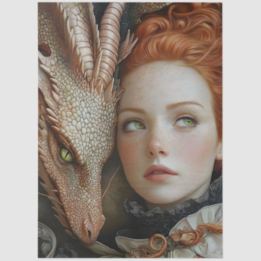 Gothological Mythological Nymph Fantasy Dragon Seidenpapier (Vorderseite)