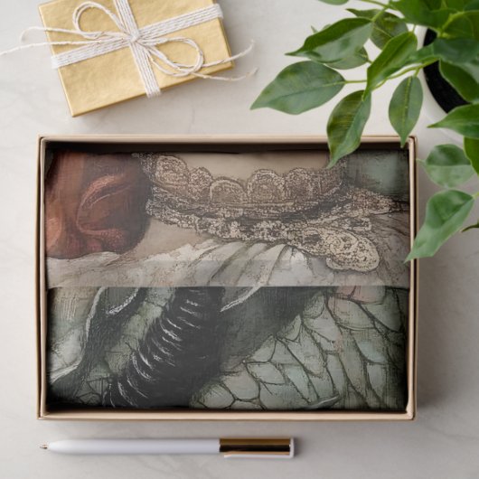 Gothological Mythological Nymph Fantasy Dragon Seidenpapier (Geschenk)