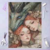 Gothological Mythological Nymph Fantasy Dragon Seidenpapier (Basteln)