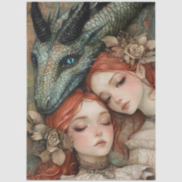 Gothological Mythological Nymph Fantasy Dragon Seidenpapier