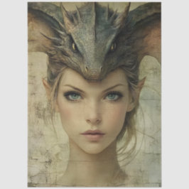 Gothological Mythological Nymph Fantasy Dragon Seidenpapier