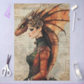 Gothological Mythological Nymph Fantasy Dragon Seidenpapier (Basteln)