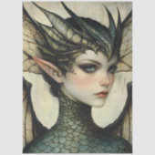 Gothological Mythological Nymph Fantasy Dragon Seidenpapier (Vorderseite)