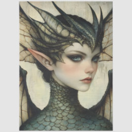Gothological Mythological Nymph Fantasy Dragon Seidenpapier