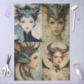 Gothology Nymph Fantasy Dragon Collage Seidenpapier (Basteln)