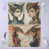 Gothology Nymph Fantasy Dragon Collage Seidenpapier (Basteln)