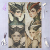Gothology Nymph Fantasy Dragon Collage Seidenpapier (Basteln)