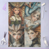 Gothology Nymph Fantasy Dragon Collage Seidenpapier (Basteln)