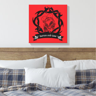 Gothromantische Hochzeit und Valentingeschenk Leinwanddruck