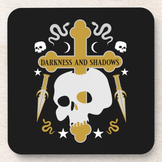 Goths Skull und Cross Getränkeuntersetzer (Vorderseite)