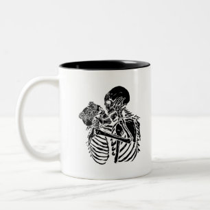 Gothskelett-Liebhaber von Valentinen Zweifarbige Tasse
