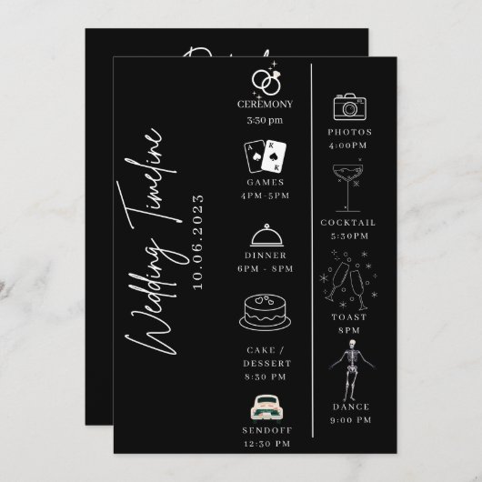 Gotich-Hochzeitstil & Details Einladung (Vorne/Hinten)