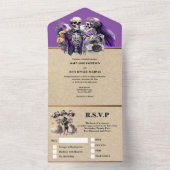 Gotik bis Tod Teil lila Brautpfauschick All In One Einladung (Innen)