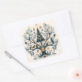 Gotik, Heide, Nordisch, Weihnachten oder Weihnacht Quadratischer Aufkleber (Umschlag)