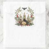 Gotik, Heide, Nordisch, Weihnachten oder Weihnacht Quadratischer Aufkleber (Tasche)