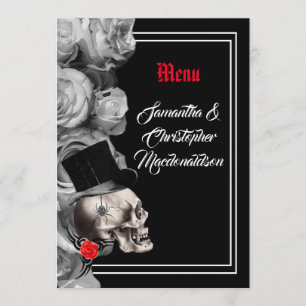 Gotisch, Radfahrer oder schwarzes Hochzeitsmenü Menükarte