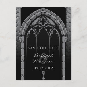 Gotisch Save the Date Wedding Postkarte