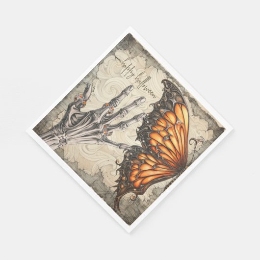 gotisch | Schmetterling | Skeletthand | VIKTORIANI Serviette (Ecke)