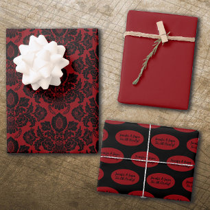 Gotisch Viktorianisch Rot & Schwarz  Geschenkpapier Set