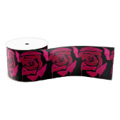 Gotische Abstrakte Rose Aquarell Blumenoriginal Ripsband (Spule)