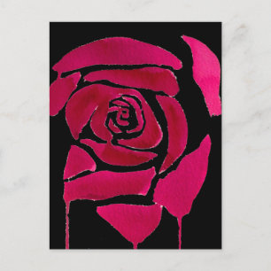 Gotische abstrakte Rose Aquarellkunst Postkarte