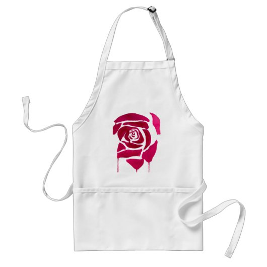 Gotische abstrakte Rose Aquarellkunst Schürze (Vorne)