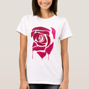 Gotische abstrakte Rose Aquarellkunst T-Shirt