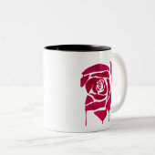 Gotische abstrakte Rose Aquarellkunst Zweifarbige Tasse (VorderseiteRechts)