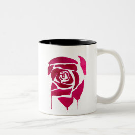 Gotische abstrakte Rose Aquarellkunst Zweifarbige Tasse