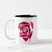Gotische abstrakte Rose Aquarellkunst Zweifarbige Tasse (Links)