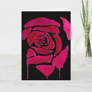 Gotische abstrakte Rose Watercolor-Vorlagenkunst Karte