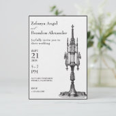 Gotische antike Monstrance Hochzeit Einladung (Stehend Vorderseite)