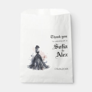 Gotische Aquarell-Blumen schwarze Hochzeit Geschenktütchen