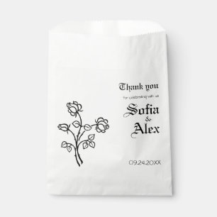 Gotische Aquarell-Blumen-Trauerhochzeit Geschenktütchen