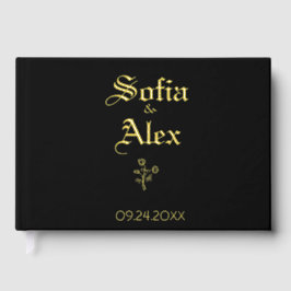 Gotische Aquarellfarben-Rose Gästebuch